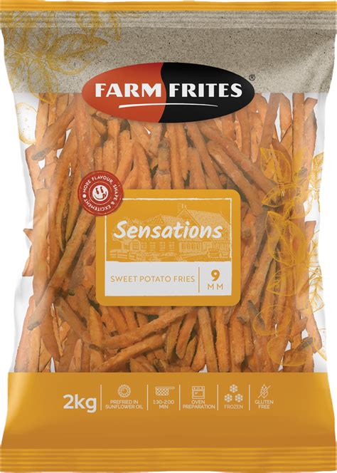 Sweet potato fries 9mm | Coated fries skin on | Farm Frites