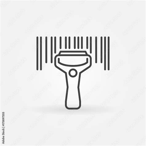 Barcode scanning linear icon. Vector bar code scanner symbol in Stock Vector | Adobe Stock