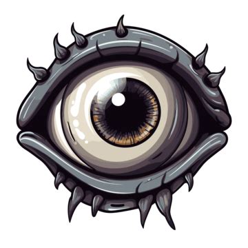 Scary Eyes Clipart Cartoon Monster Eye With Spikes Vector, Eyes Clipart ...