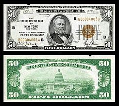 Пятидесятидолларовая купюра США - United States fifty-dollar bill ...
