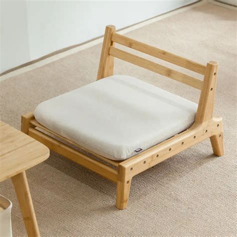 Chaise de méditation en bambou ZEN'S chaise de Style japonais avec coussin assembler dossier ...