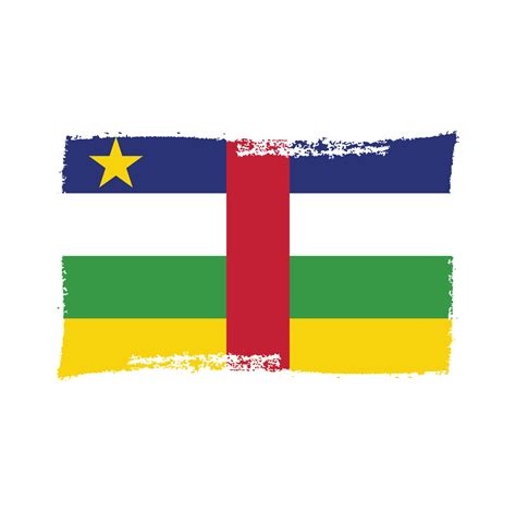 Central African Republic flag vector with watercolor brush style ...