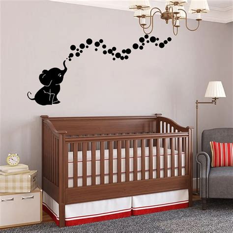 Cute Elephant Wall Sticker Baby Nursery Decorative Wall Decals Kids Living Room DIY Wallpapers ...