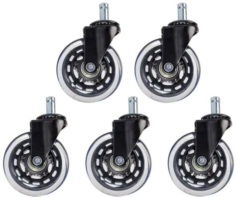 OFFICE CHAIR WHEELS Heavy Duty Rubber Caster Wheels, 5 Pack Rollerblade ...