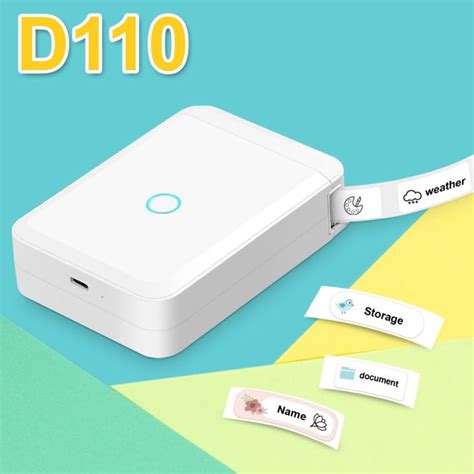 Niimbot D110 Label Printer Mini Portable Thermal Label Machine Wireless Bluetooth Sticker ...