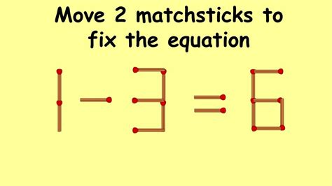 1-3=6 tricky matchstick puzzle | Match stick puzzle #111 | Puzzles with Answer - YouTube