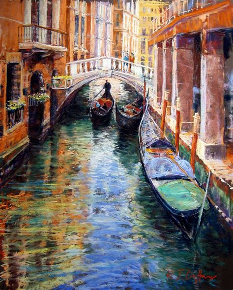 Venice painting, Watercolor scenery, Gondola venice