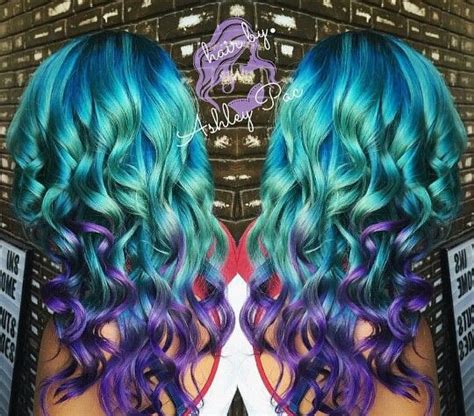 Pin by Aften Potter on Hair and Beauty | Teal and purple hair, Purple ombre hair, Teal ombre hair