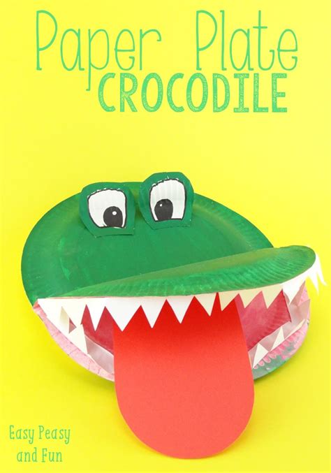 Crocodile Paper Plate Craft - Easy Peasy and Fun