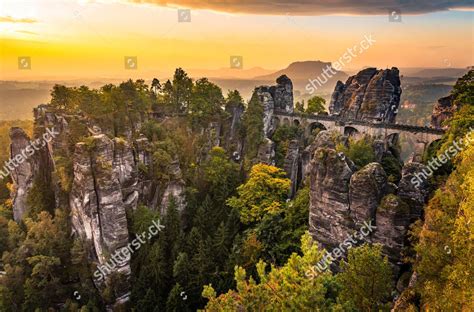 View Bastei Bridge Bastei Sunrise Back Editorial Stock Photo - Stock ...