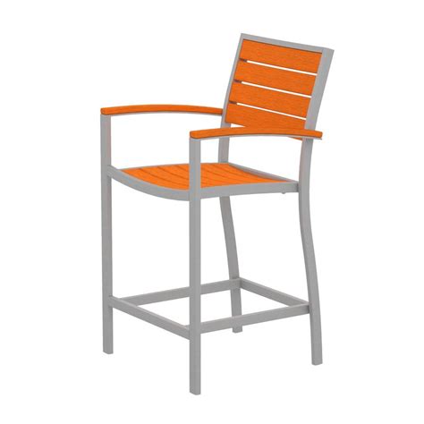 POLYWOOD Slat Seat Aluminum Patio Bar-Height Chair at Lowes.com