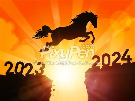 Happy New Year 2024 Horse Wallpaper and Background • PixyPen