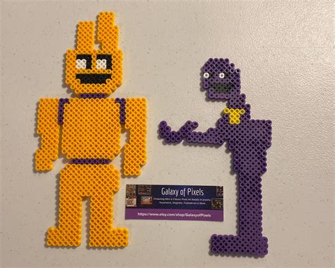 Purple Guy/ William Afton, Spring Bonnie, FNAF Inspired Beaded Sprites