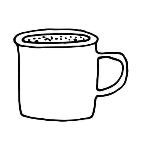 Vector sketch doodle, travel mug, ceramic travel cup, mug icon on ...