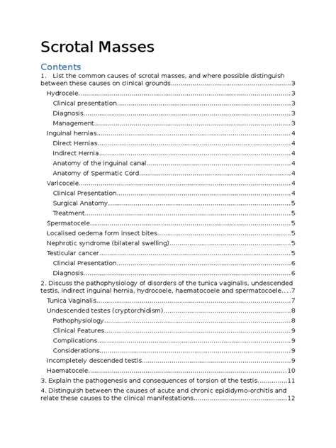 Scrotal Masses | PDF | Testicle | Anatomy