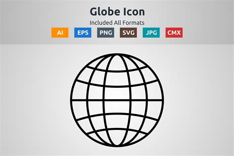 Globe Vector Outline Icon Graphic by abidehtisham198 · Creative Fabrica