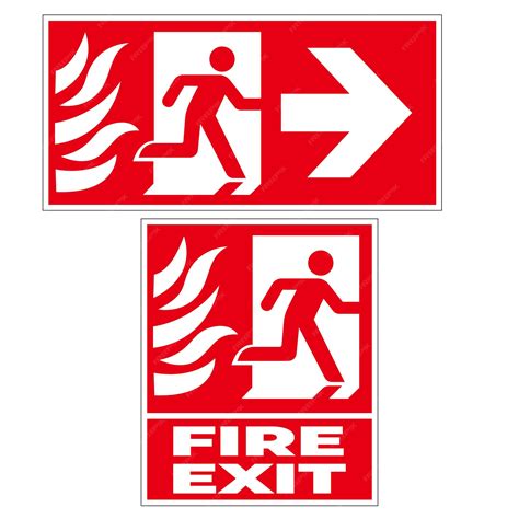 Premium Vector | Fire emergency exit sign vector