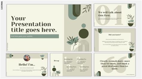 Green Minimal Boho | Free PowerPoint template & Google Slides theme