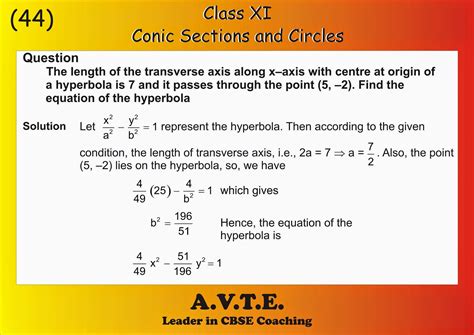 Class XI Slide 44 Conic Sections and Circles mathematics