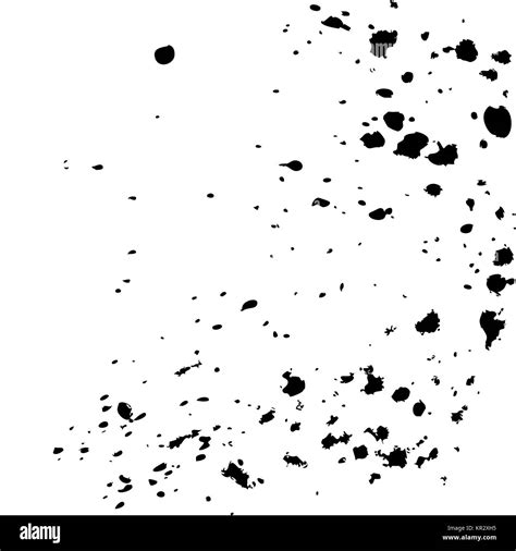 Black ink paint explosion splatter artistic cover design sketch. Drawing dot splash texture ...