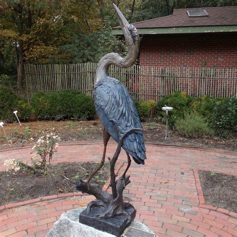 Crane sculpture for zoo - bronze decor|garden art|vivid decor