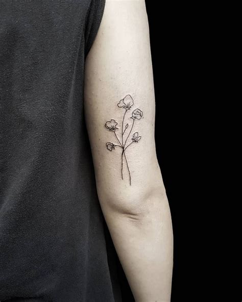 minimalist sweet pea tattoo - ramblingsofatraumamamm