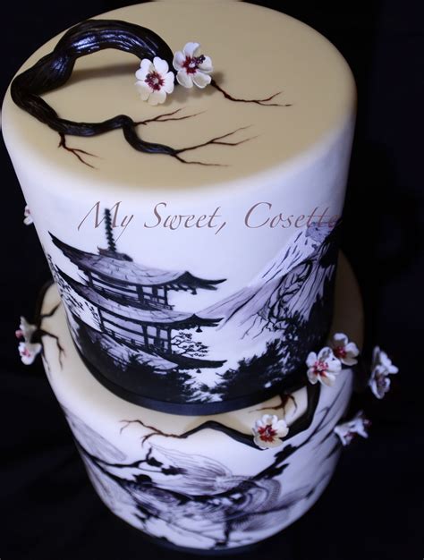 Japanese Theme Wedding Cake - CakeCentral.com