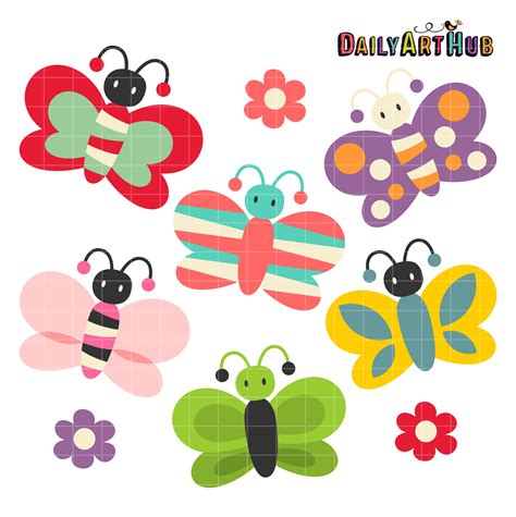 Cute Butterflies Clip Art Set – Daily Art Hub – Free Clip Art Everyday