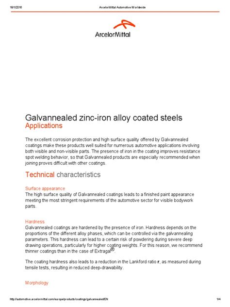Galvannealed Zinc Iron Alloy Coated Steels: Applications | PDF | Corrosion | Electrochemistry
