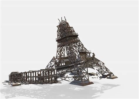 Destroyed Eiffel Tower model - TurboSquid 1739544