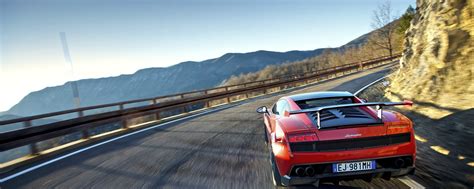 Free download Wallpaper 2560x1024 Red Traffic Sports car Lamborghini Dual Monitor [2560x1024 ...