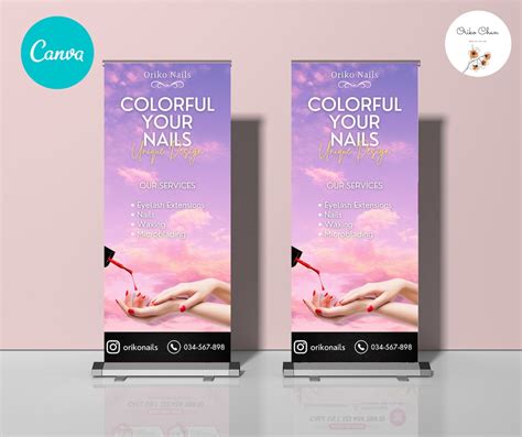 Retractable Banner Template Roll Up Banner Canva Beauty | Etsy