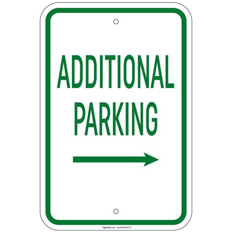 Additional Parking with Right Arrow Sign 8"x12" Aluminum Signs | eBay