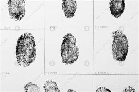 Fingerprint record sheet, top view. Criminal investigation: Stock Photo | Download on Africa ...
