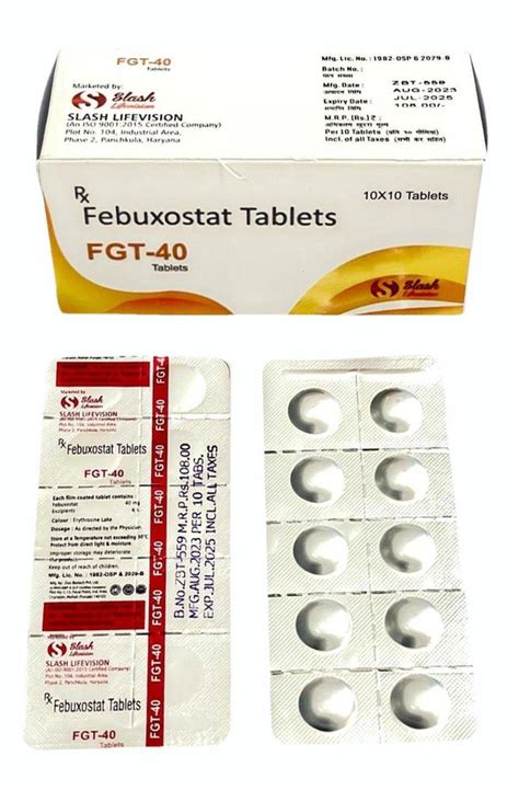 FGT Febuxostat 40 mg Tablets at Rs 980/box in Panchkula | ID: 20417180773