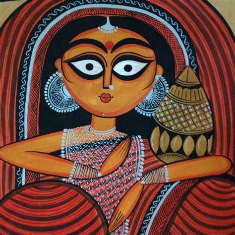 Lakshmi – Bengal Pattachitra | Indian folk art, Jamini roy paintings ...