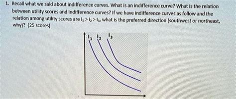 SOLVED: Recall what we said about indifference curves. What is an ...