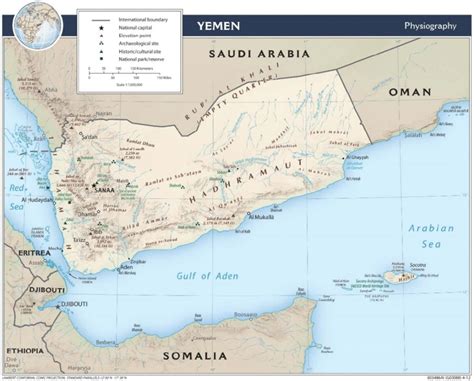 Map of Yemen (source: Public domain provided by United States Central ...