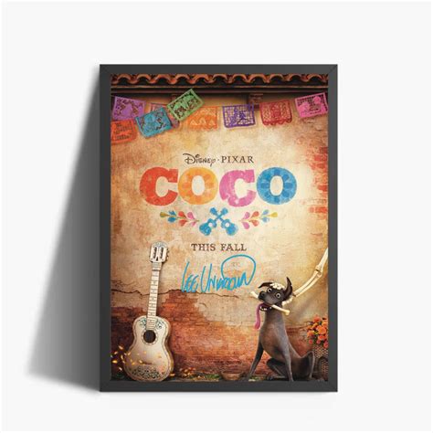 COCO DISNEY PIXAR Frame Poster Playbill Wall Art Home Decor Autograph ...