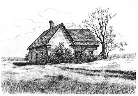 Appalachee Farmhouse Drawing by Peter Muzyka