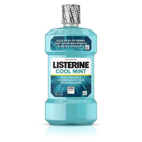 Listerine Cool Mint Antiseptic Mouthwash for Bad Breath, Plaque and ...