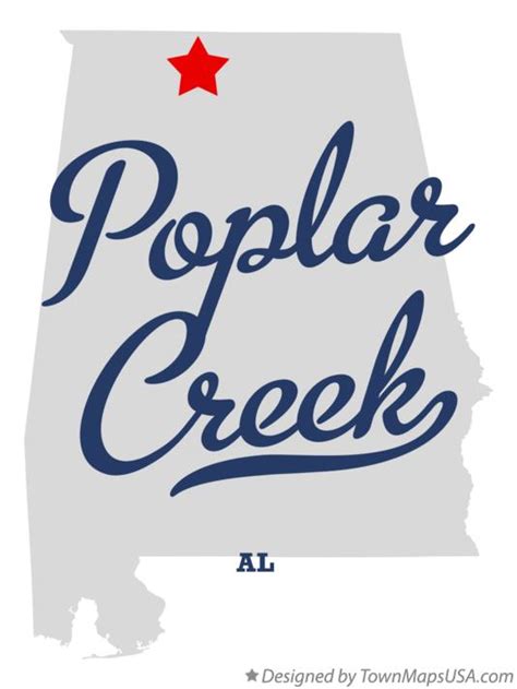 Map of Poplar Creek, AL, Alabama