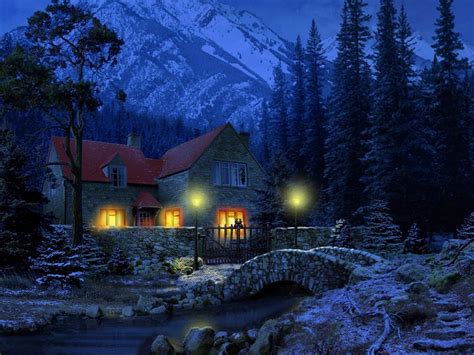 🔥 [30+] 3D Wallpapers Snowy Cottage | WallpaperSafari