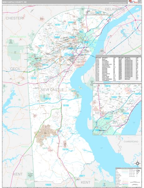 New Castle County Wall Map - Premium - MarketMAPS