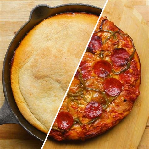 Upside Down One Pan Pizza Recipe by Tasty | Recipe | Deep dish pizza recipe, Recipes, Deep dish ...