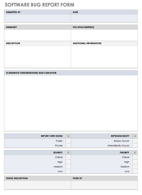 Excel Bug Report Sample | Master Template