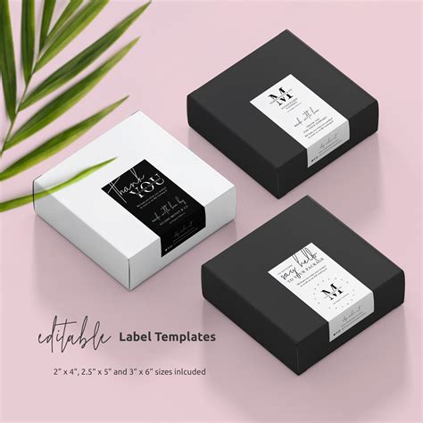 Box Seal Label Template - Minimalist Mailer Seal Sticker - Printable