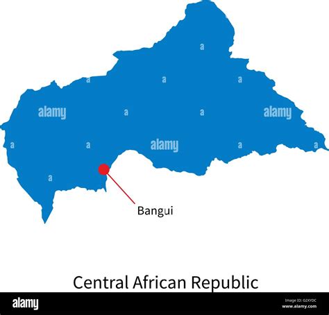 Map of Central African Republic and capital city Bangui Stock Vector ...