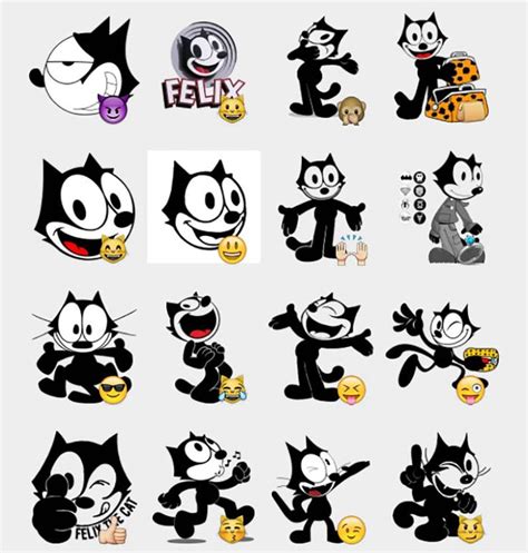 Felix The Cat Stickers Set | Telegram Stickers | Cat sticker set, Felix the cats, Cat tattoo