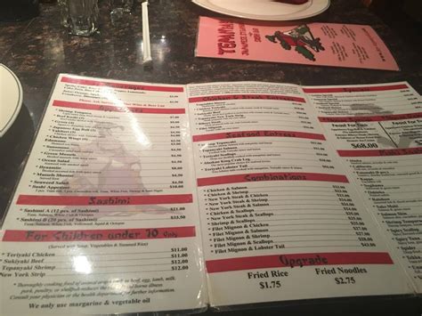 Menu at Tepanyaki Japanese Steakhouse & Sushi Bar, Clearfield